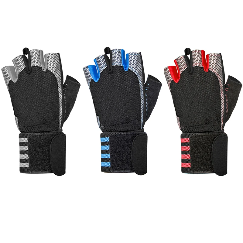 Ks-6023#  Colorful gym glove with long wrist weight lifting glove gym  for weightlifting