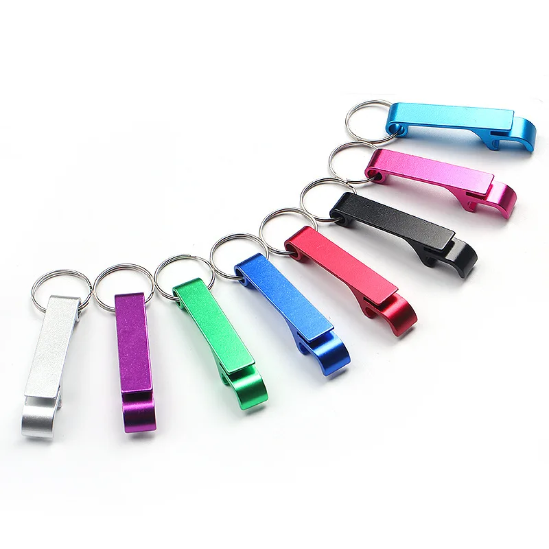 Custom Logo Keychain Metal Aluminium Alloy Bottle Opener Keychain Multi-function Key Chain