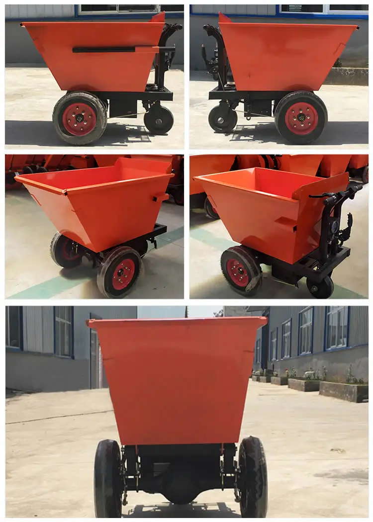 Three Wheels Hand Hydraulic Electric Stainless Trolley Cart Hand Pushing Electric Dump Cart