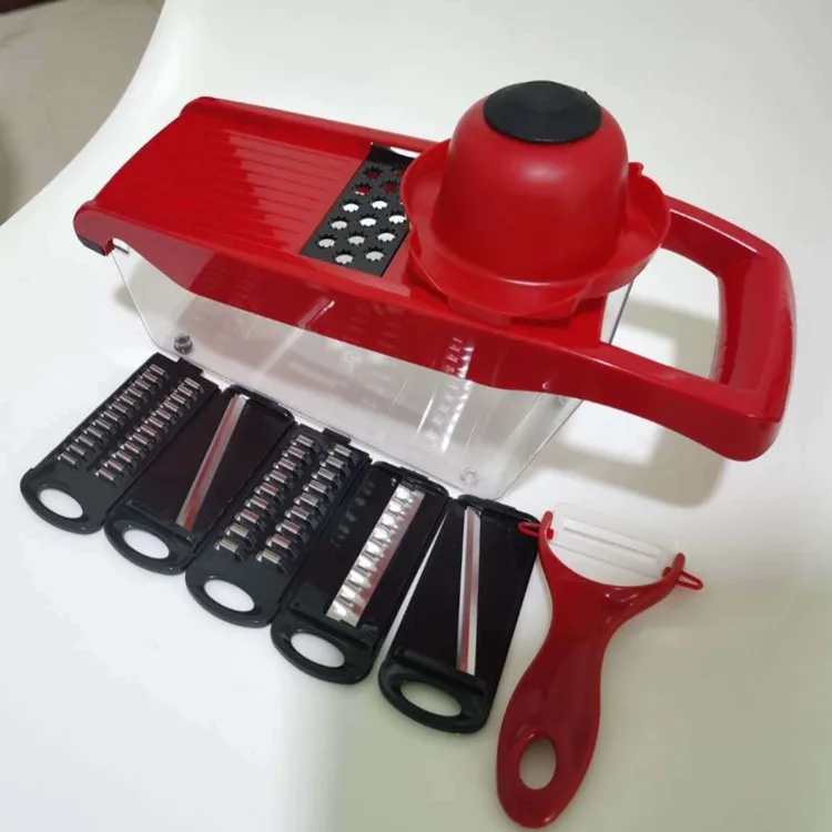 Commercial Manual Vegetable Slicer Fruit Cutter Commercial Manual Vegetable Cutter Food Grade 6 In 1 Home Kitchen