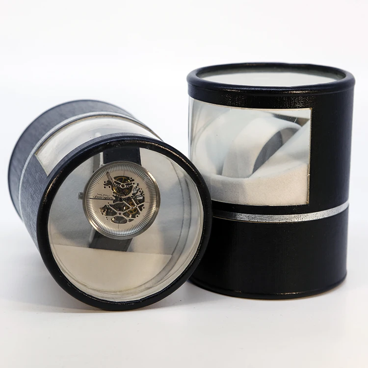 High Quality Customized Paper Luxury Gift Tube Boxes For Watch With PVC Windows Box Jewelry Accessories Gift Necklace Ring Box