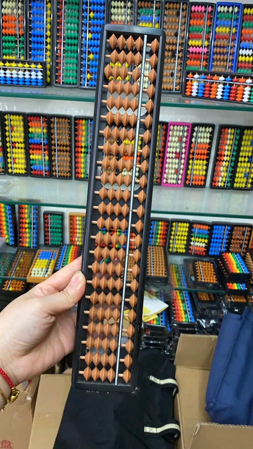 23 стержня большой размер Abacus обучение школьников дешевый китайский Пользовательский логотип OEM хорошее качество коричневый ABS пластик Soroban