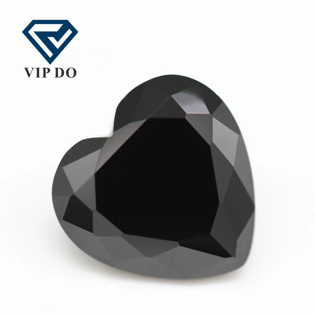 wuzhou factory direct heart faceted cut moissanite loose diamonds GRA Certificate black carat moissanite loose gemstones