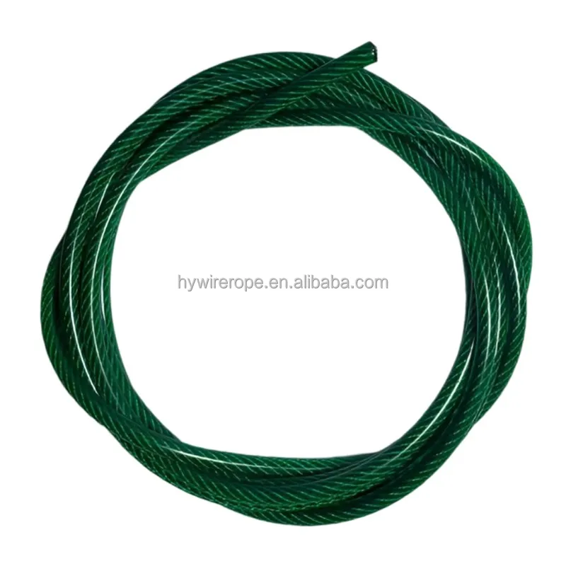 Durable Nylon Pvc Plastic Coated Steel Wire Rope For Safety