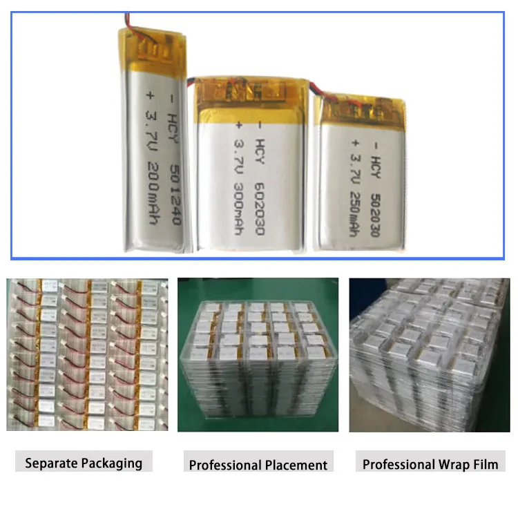 Digital camera rechargeable 602040 350mah 400mah 450mah 3.7v lipo battery with wires