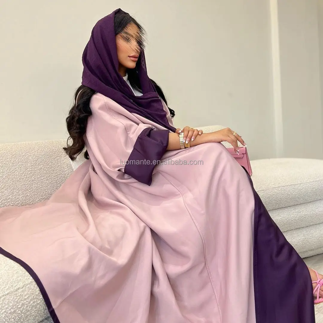 Abaya Manufacturer Islamic Custom double sided reversable abaya modest Muslim Open Abayas