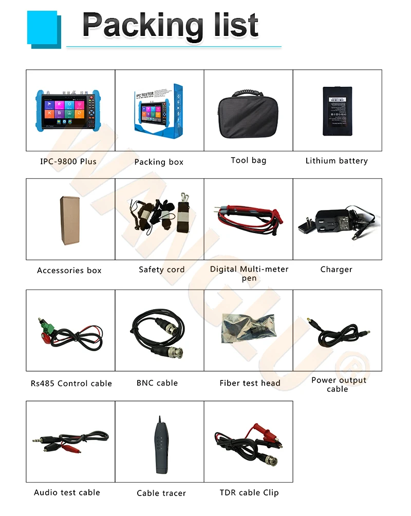 7 дюймов сенсорный экран screenhigh качество 6 in1 cctv тестер IPC/AHD/SDI/аналоговый все