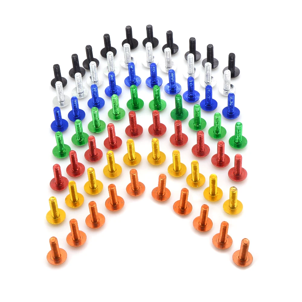 Universal 10PCS / SET Motorcycle Screw 6mm M6 Aluminium Fairing Bolts Fastener Clip Spring Nuts Motorcycle Accessories