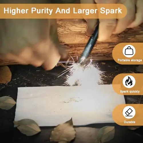 Magnesium Fire Stick Fire Starter rod 2 in 1 flint Camping Hiking Hunting Emergency Rescue