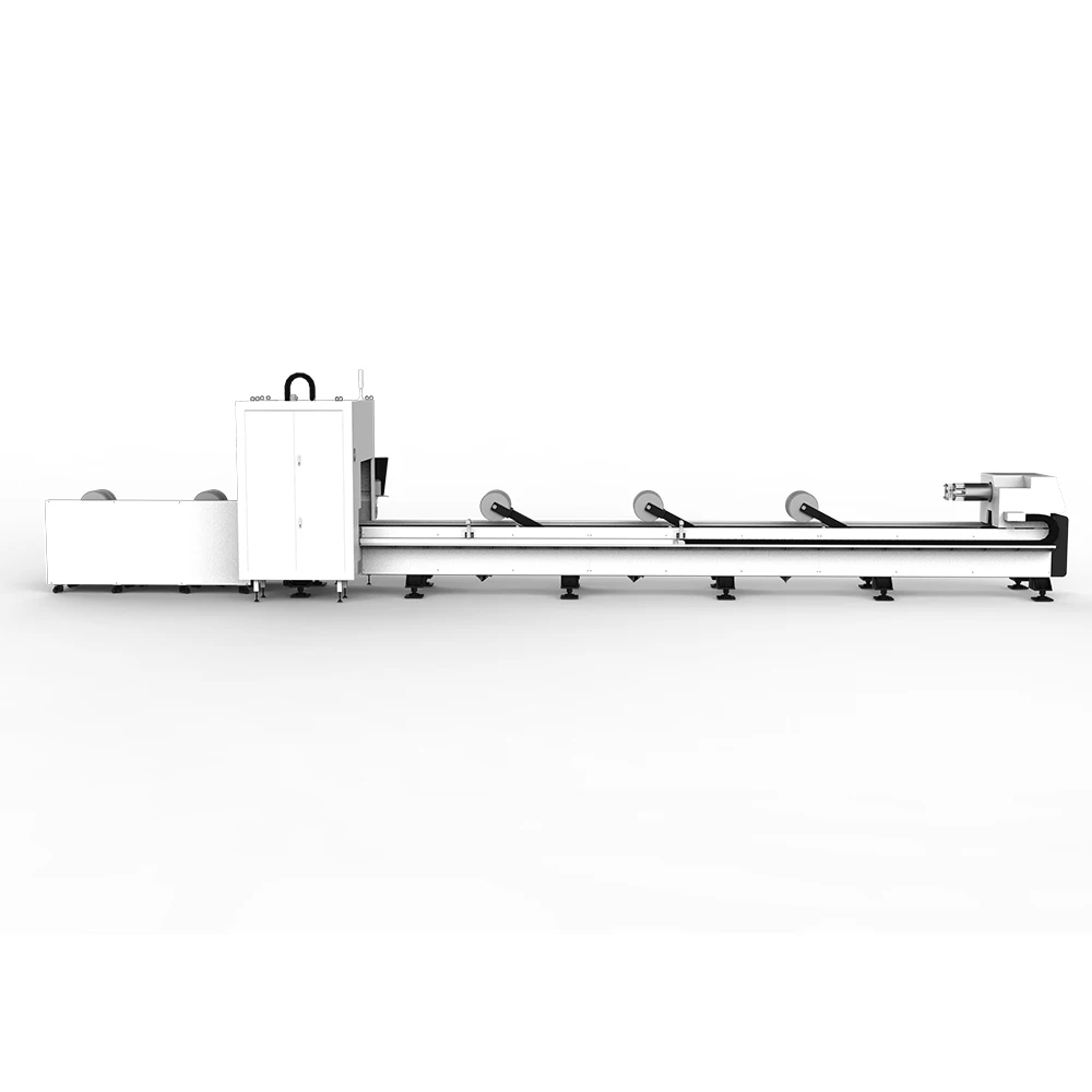 Good price two chuck level heavy tube steel laser cutting machine 6000W with Raycus laser source 6m