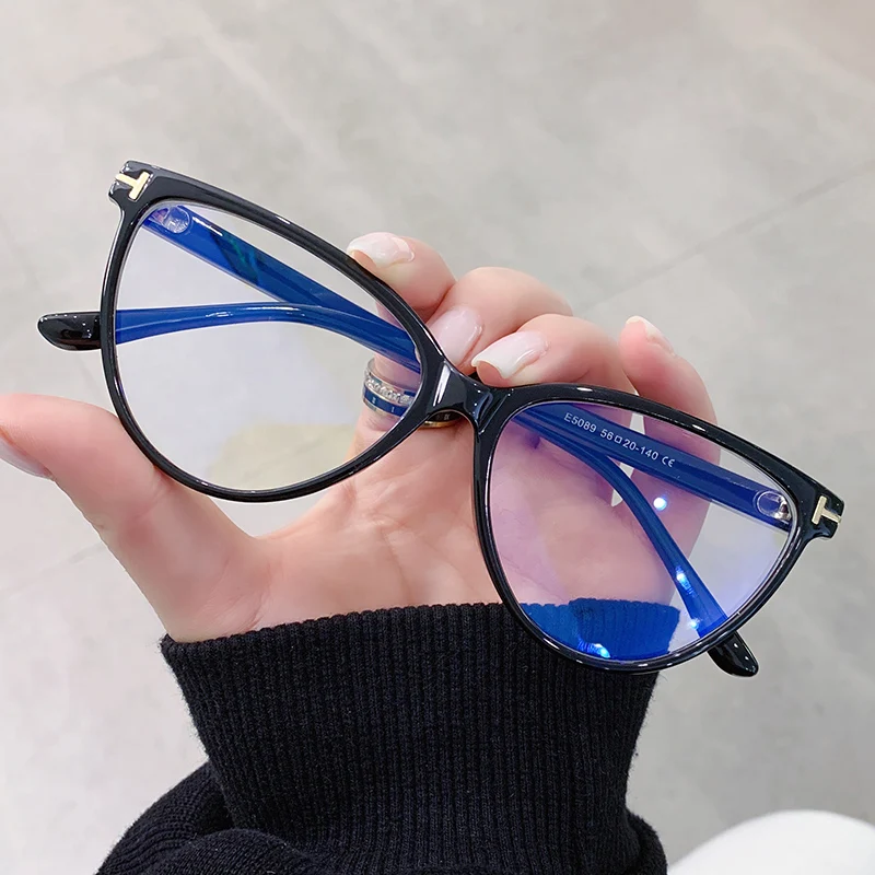 2022 Big Optical Frame Cateye Oversized Anti Blue Light Glasses Custom Logo Ready Goods