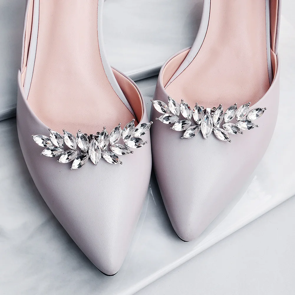 luxury rhinestone wedding shoe decorate high-heeled shoes jewelry decorative sliver accessories