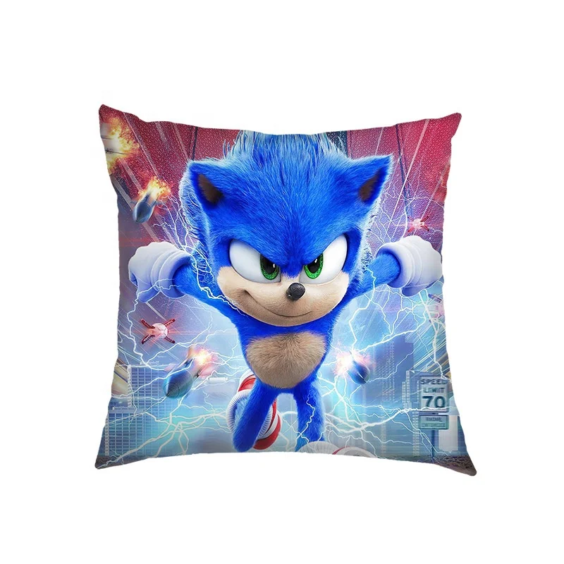 Manufacturer supplier Popular hot sale creative custom cartoon New TY-sonic Super Soft Short Plush Sofa Car Square Pillowcase