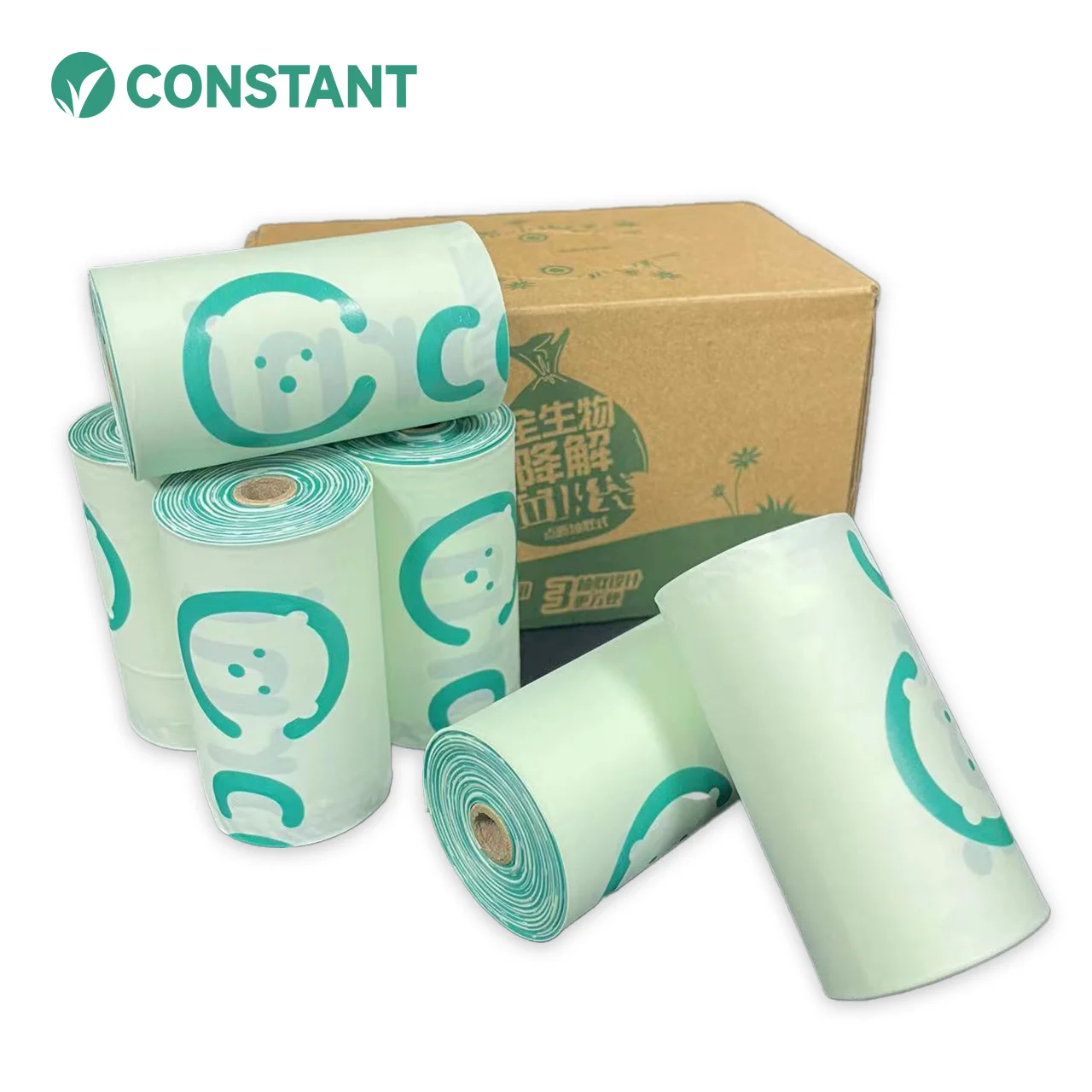 Custom logo biodegradable dog poop bag cornstarch environment-friendly waste bag