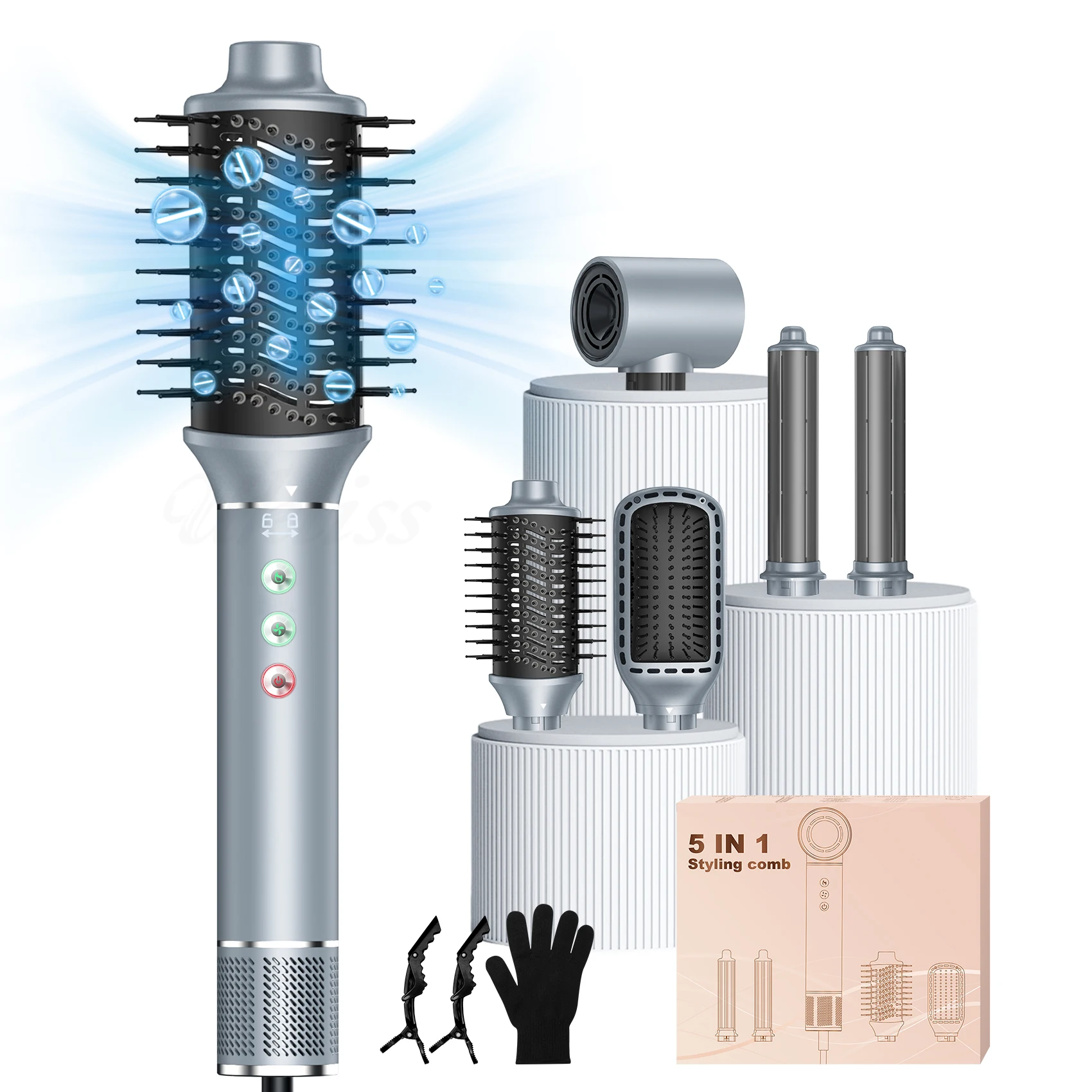 100 миллионов отрицательных ионов ионная BLDC высокоскоростная щетка для горячего воздуха стайлер волос 5 в 1 вращающаяся укладки