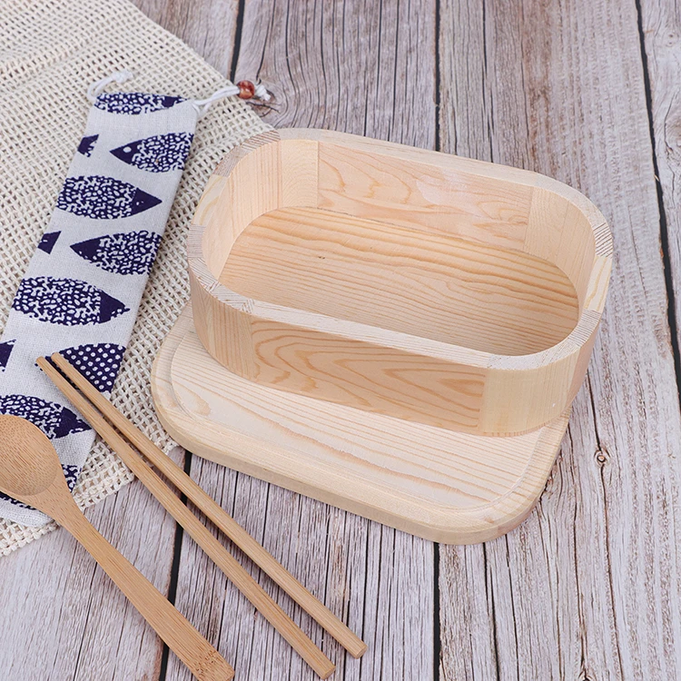 Factory Direct Hot Selling Japan Style Wooden Food Lunch Container With Compartment