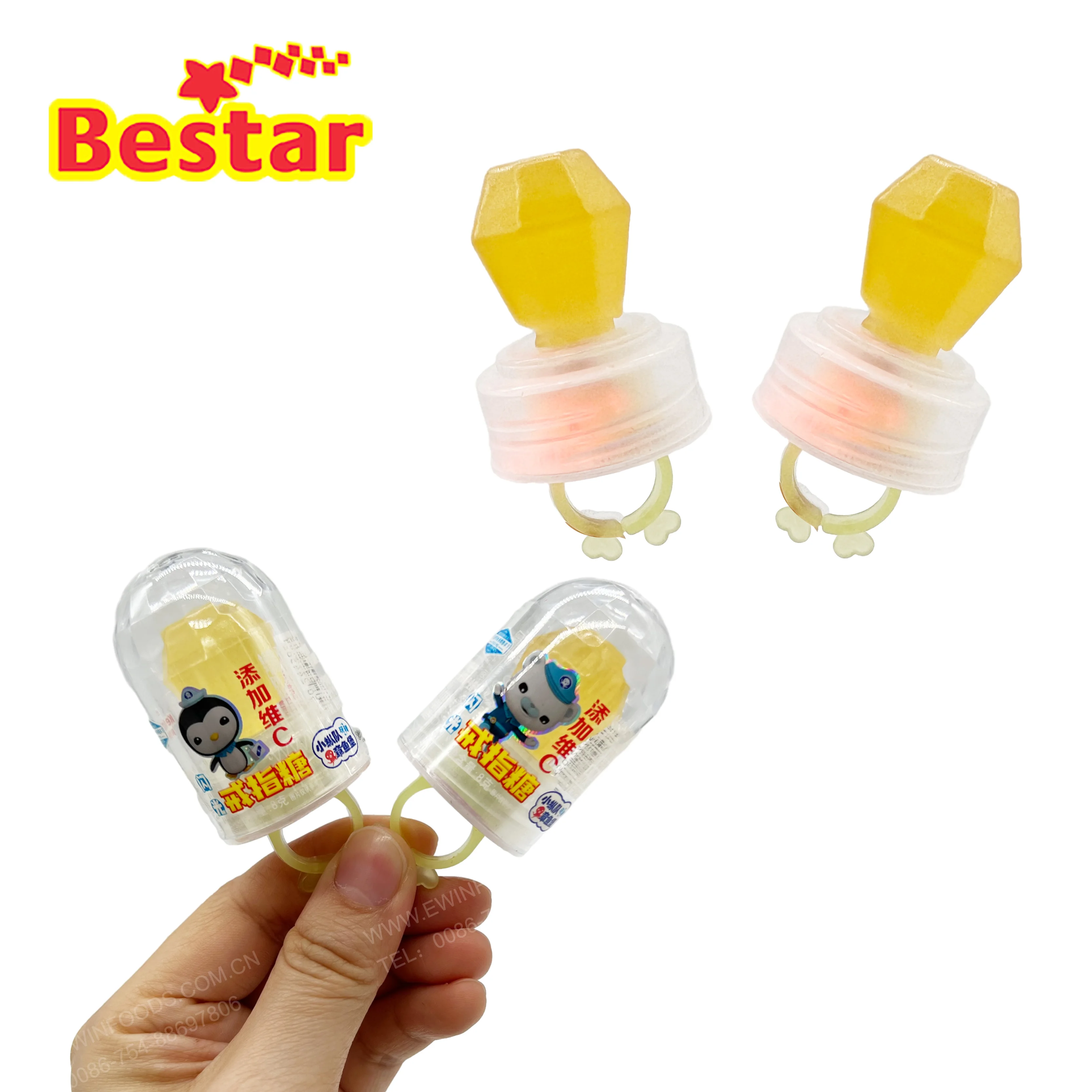 Wholesale Fruit Flavors Diamond Ring Toy Candy finger ring pop candy sweet lollipop hard candy