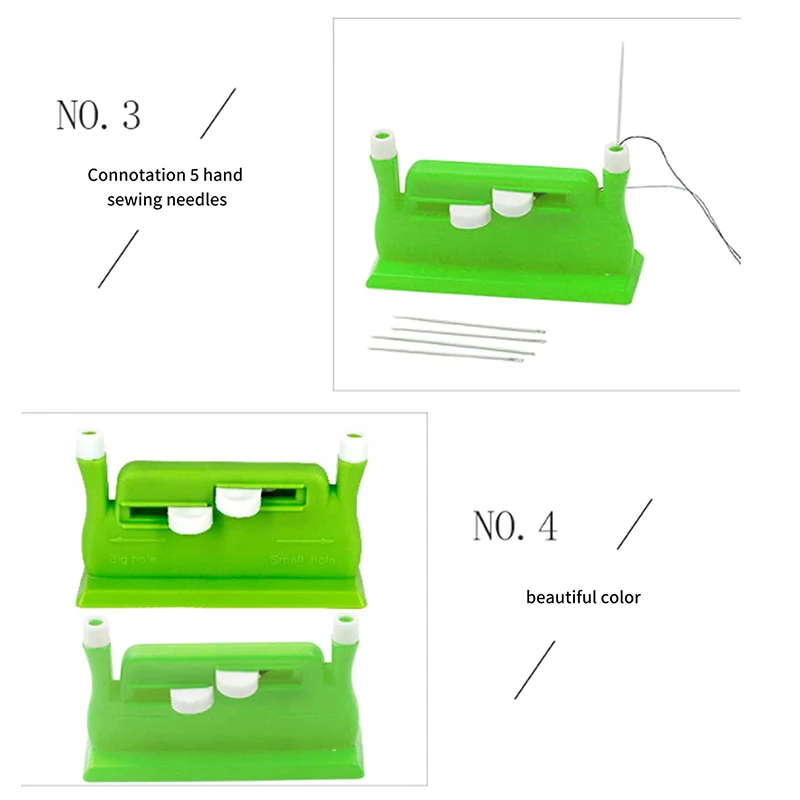 Automatic Desk Needle Threader with Case Hand Needle Threader Sewing Tools DIY Easy Thread Needle