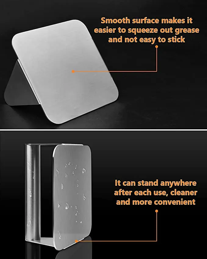 Stainless Steel Square Burger smasher Non-Stick Bacon Grill  Press Burger Professional Griddle Accessories Kit