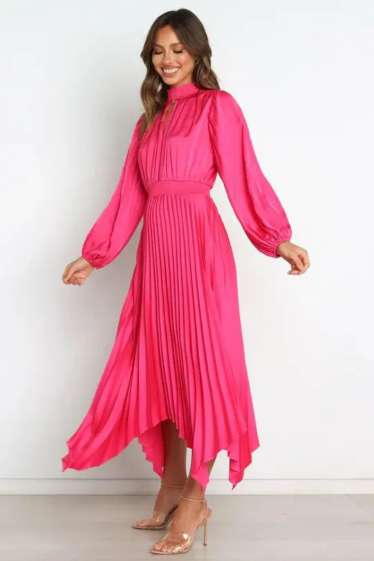 Customize Elegant Long Sleeve Ruffles v neck Factory direct sales long sleeved smockedz maxi dress