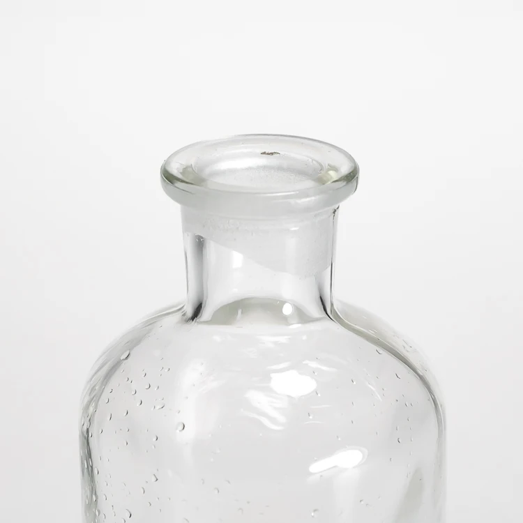 125ml Lab use glass narrow mouth clear reagent bottle with glass lid