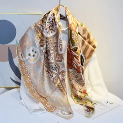Custom 100% Silk Scarf For Women Stylish Pure Silk Scarf Bandana Square Silk Scarf Women