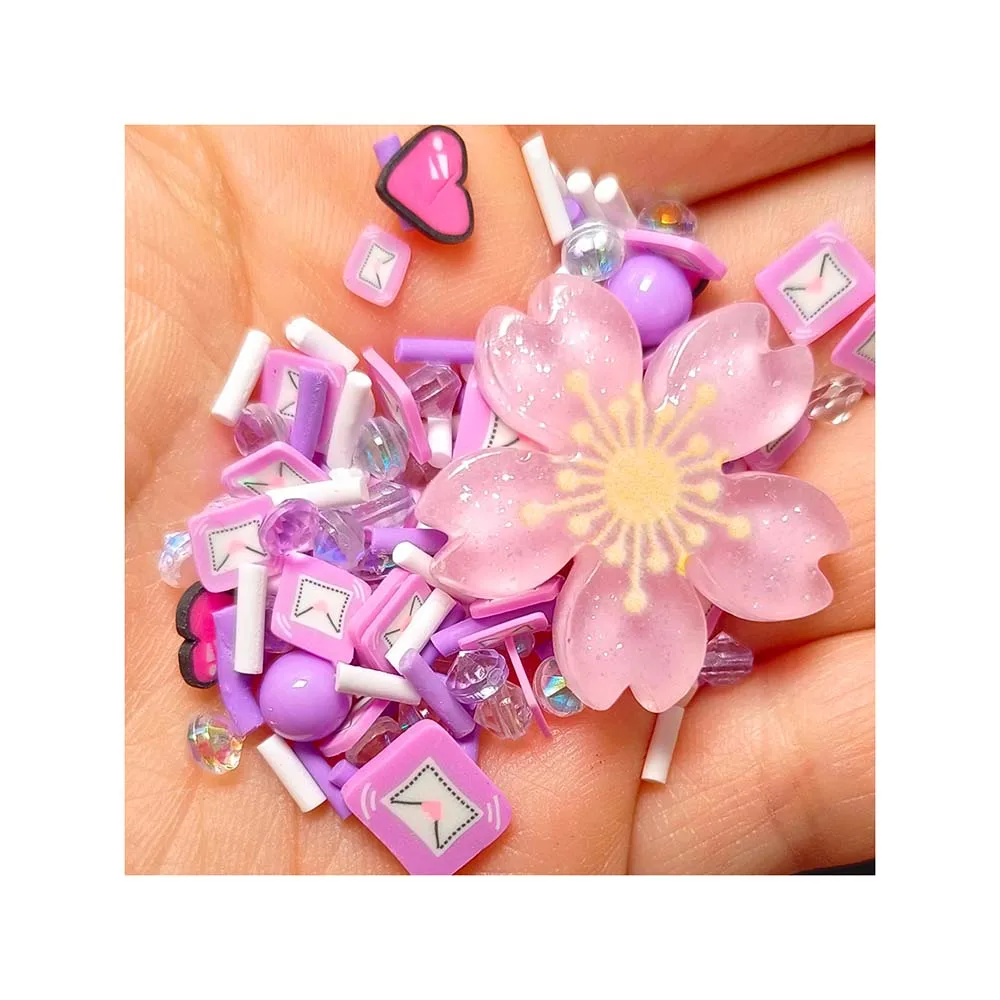 Crafting Custom Flower Charms Mini Crafts Jewelry Mix for Artisans Bead Art Collection Resin and Polymer Clay Variety