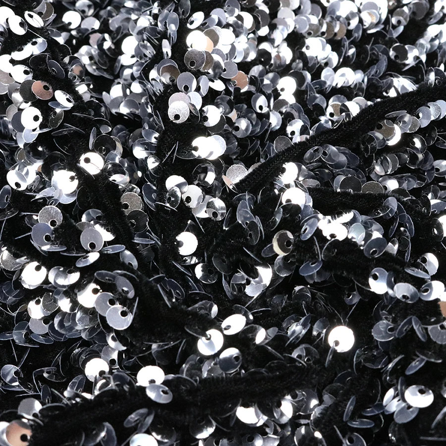 Multiple Colors Available Gorgeous 5mm Reversible Sequin Fabric Embroidery Velvet Ground for Winter Dress