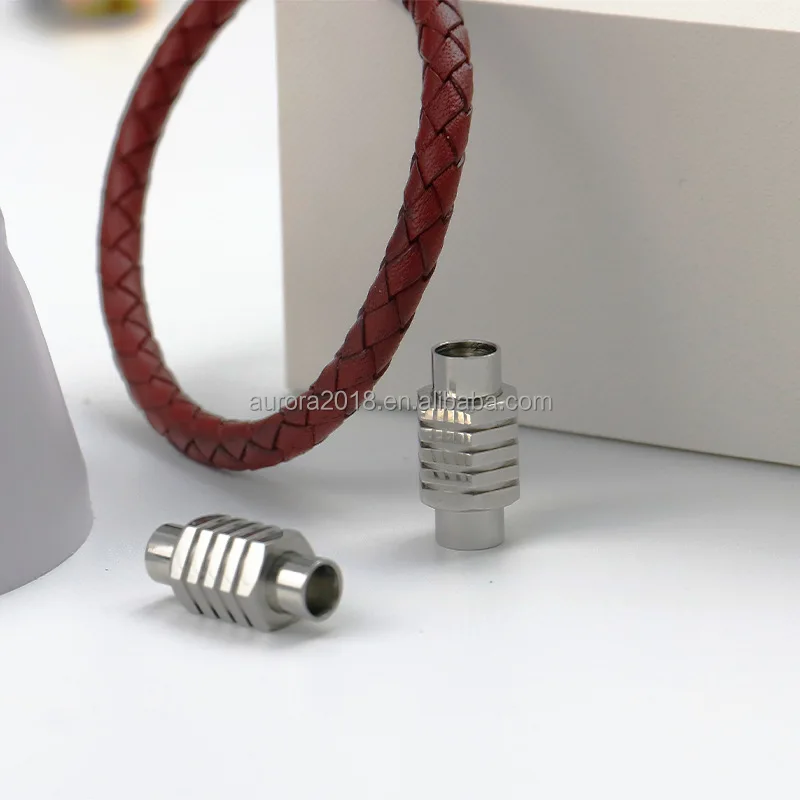 Custom Manufacture Stainless Steel Clasp Leather Cord Bracelet DIY Jewelry Findings Clasp Braided Cord Clasp Buckle