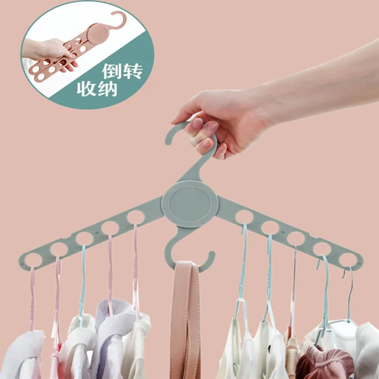 Fashion Hot Sales Folding Clothes Hanger 10Holes 360 Rotating Wardrobe Clothes Storage Space Saving Magic Hanger