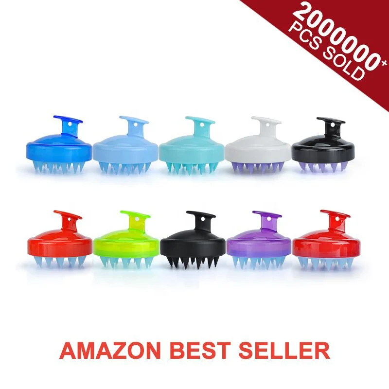 Оптовая продажа заказной логотип силиконовый шампунь для волос Массажная щетка для кожи головы
