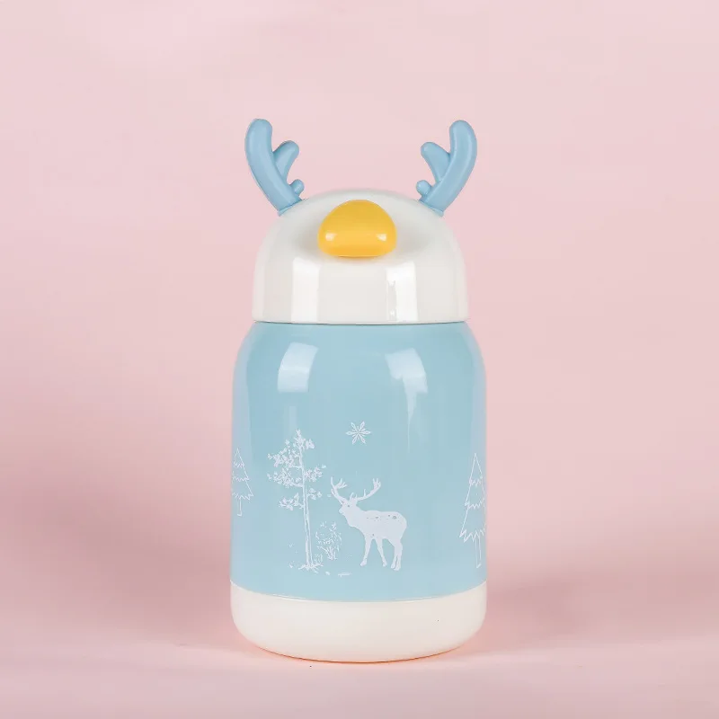 New antler glass water cup celebration activities gifts cup daily necessities plastic enclosure creative bottle for children