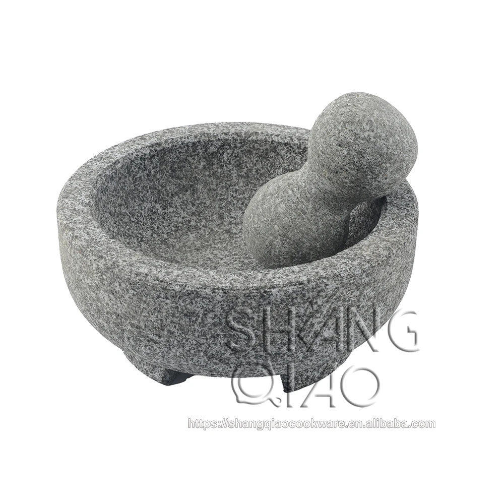 Top Selling Natural Granite Molcajete Tejolote Guacamole Mortar and Pestle Mexican Molcajete