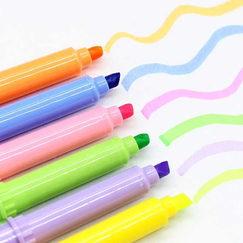 plastic multi function spray pen colorful phone holder highlighter with transparent body