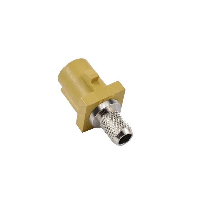 High-quality Low price RF coaxial FAKRA male/plug I Type Beige color connector For RG316/RG174/RG58 Cable Brass gold plating