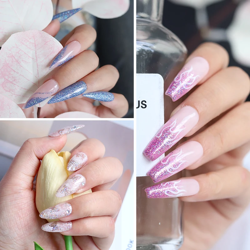 2023 New Holographic Glitter Gel Nail Polish 7.5ml OEM Sparkling Sequins Soak Off UV LED Varnish Nail Art Decoration