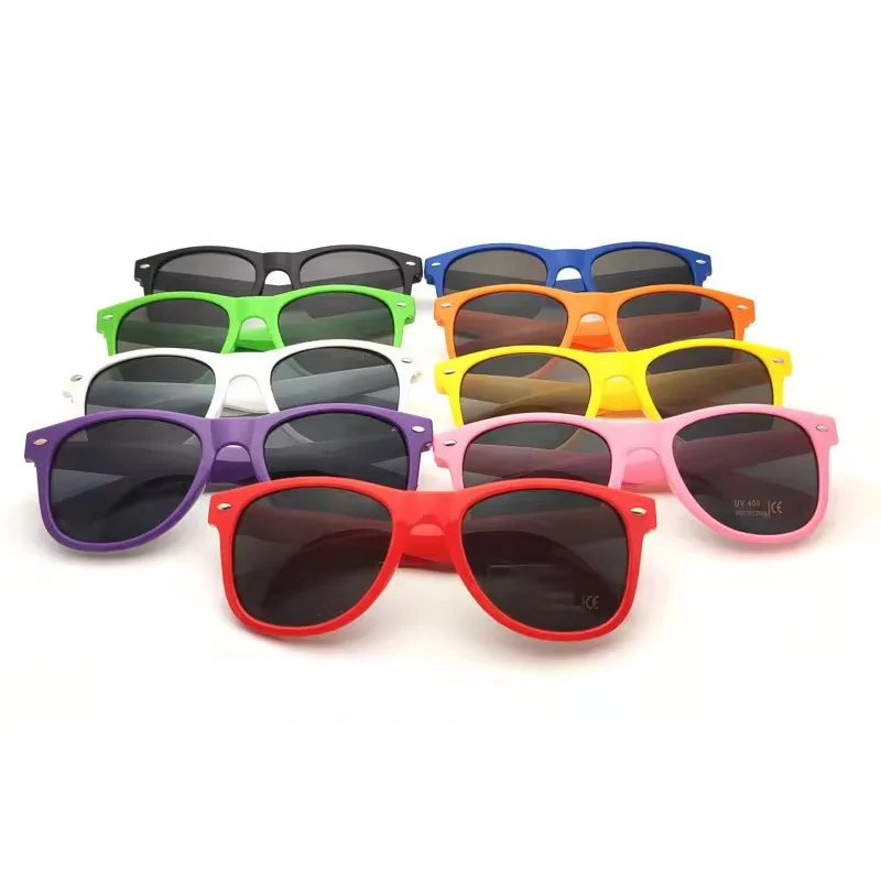 Wholesale cheap promotional festival plastic custom logo gradient square full frame sunglasses multicolor rainbow men sunglasses