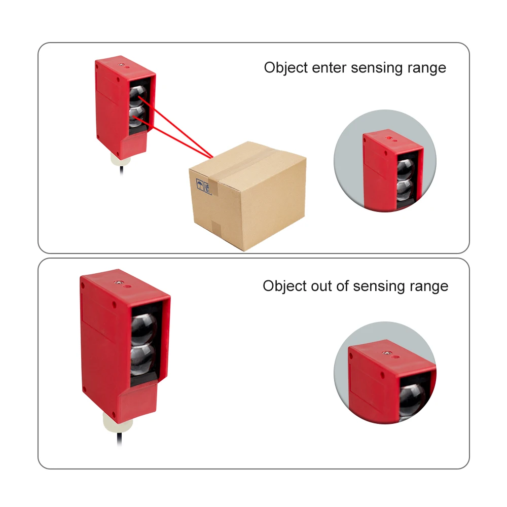 KJT Good Quality FS100 Long Distance Square Photoelectric Detection Distance 8M Through Beam Type Photoelectric Sensor Switch