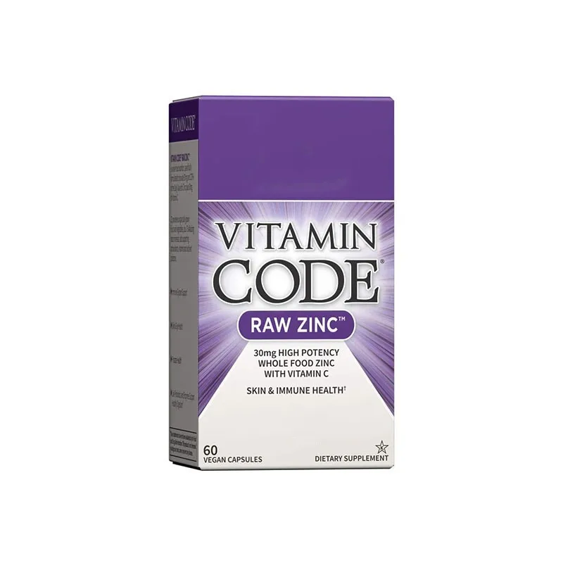 Vegan Raw Zinc Vitamin Code Zinc Supplement Capsules for Skin Immune Health