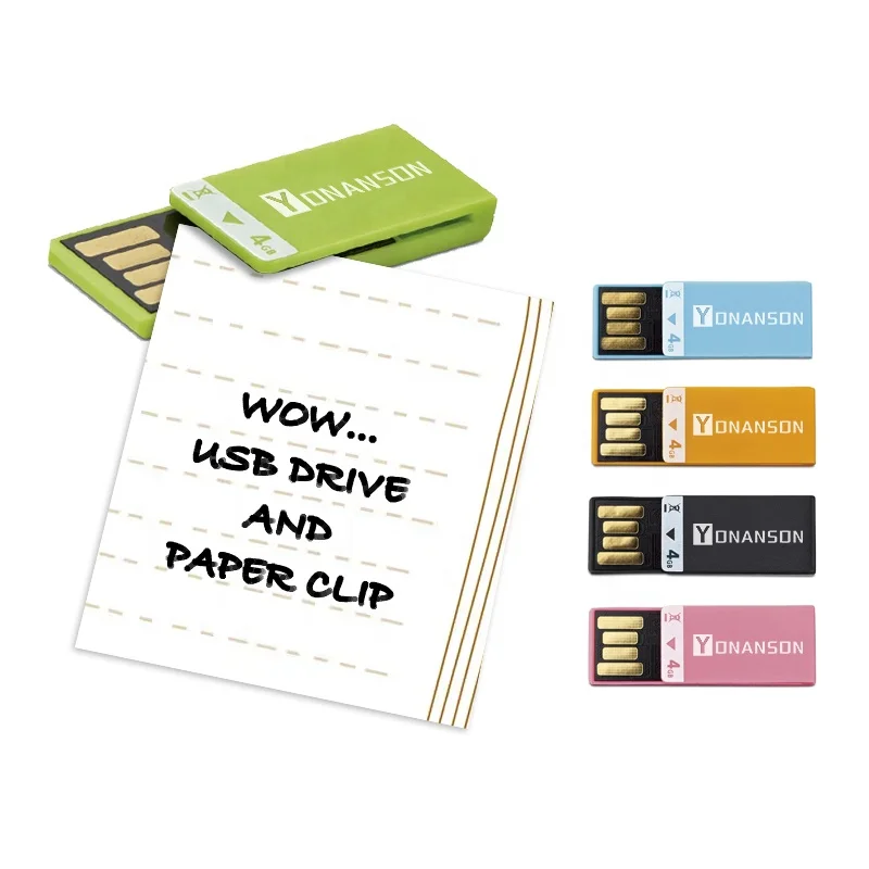 Paper Clip USB Flash Drive 32GB 64GB Custom Logo Mini USB Stick 16GB Corporate Gift Wholesale Price Pendrive 128GB