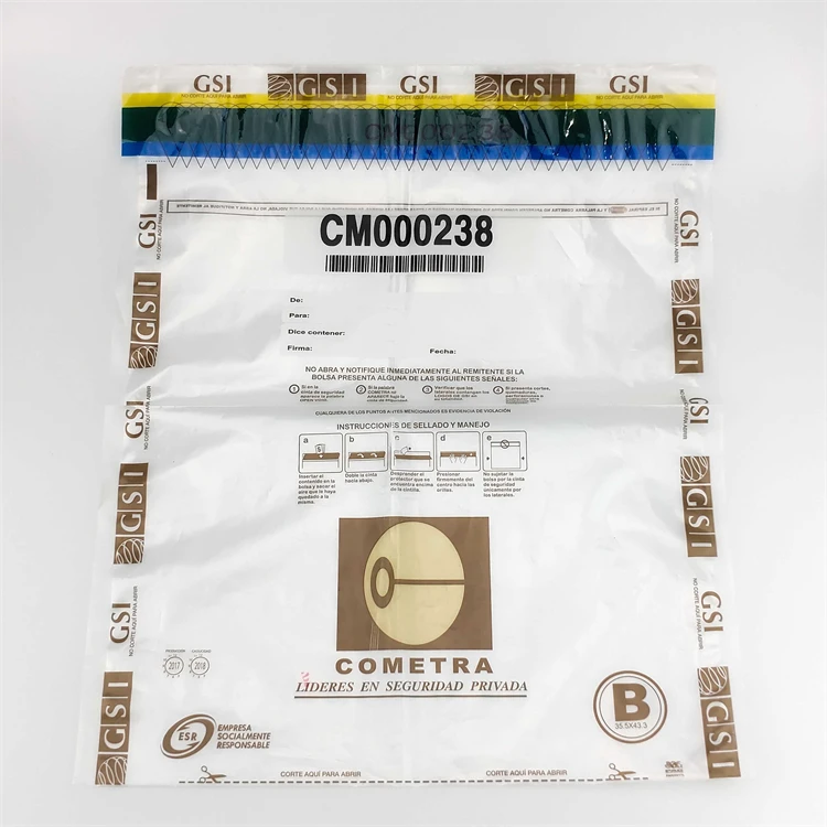 Logo Security Bags Custom Deposit Bags Plastic Bank Deposit Security Sealed Tamper Evident Bags