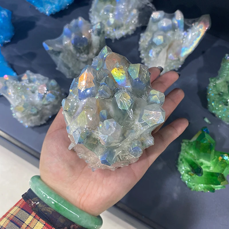 Natural Green Quartz Mineral Crystal Clusters Hot Selling Apophyllite Cluster Large Crystal Clusters