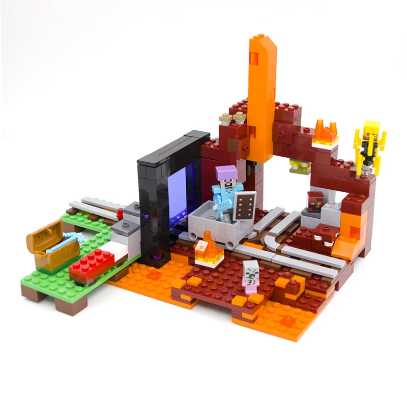 Hot Sales 411Pcs My World Compatible The Nether Portal Building Blocks Mini Figure Toys