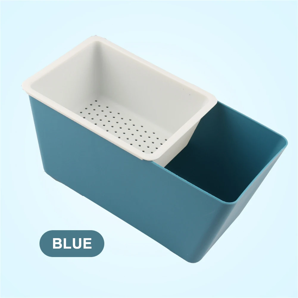 Lazy People Eat Melon Seeds Divine Double-layer Snack Fruit Storage Box Square Fruit Drain Box Household Desktop Candy Container
