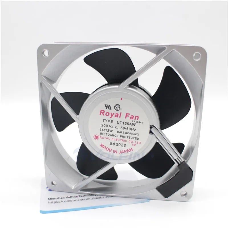 Royal Fan original new 120*120*25MM 200V 14/12W aluminum frame AC cooling fan UT125AW
