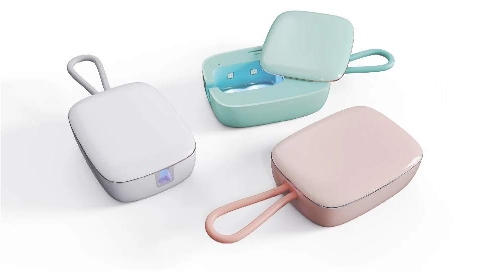 New Arrival Portable KC battery UVC Toothbrush Sterilizer Hanging Holder Electric Wall Mounted Toothbrush Sterilization Box