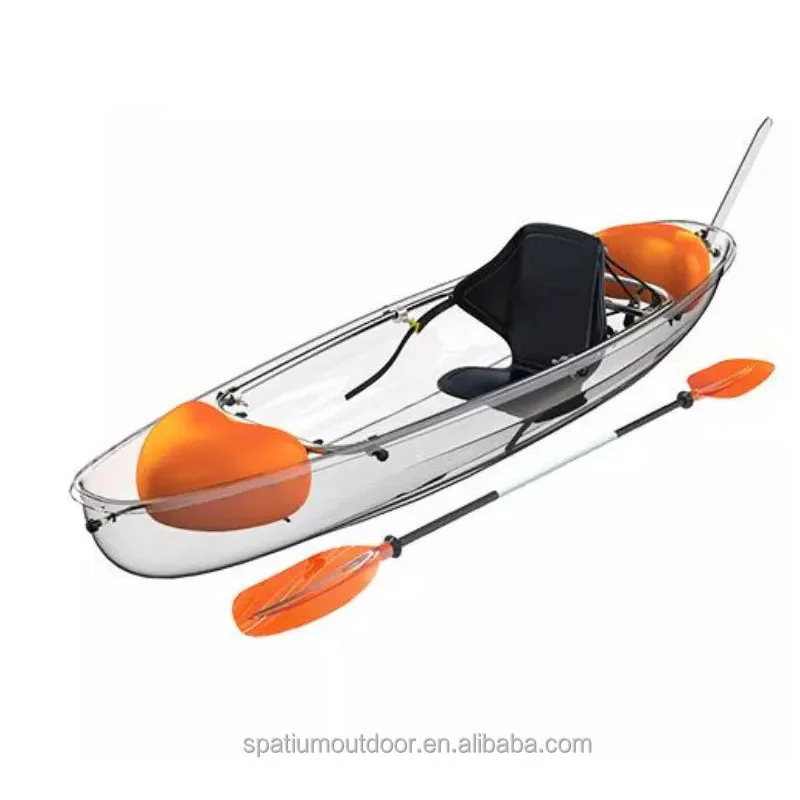 Spatium New design clear seat transparent ship see bottom canoe glass bottom rowing boat PC kayak