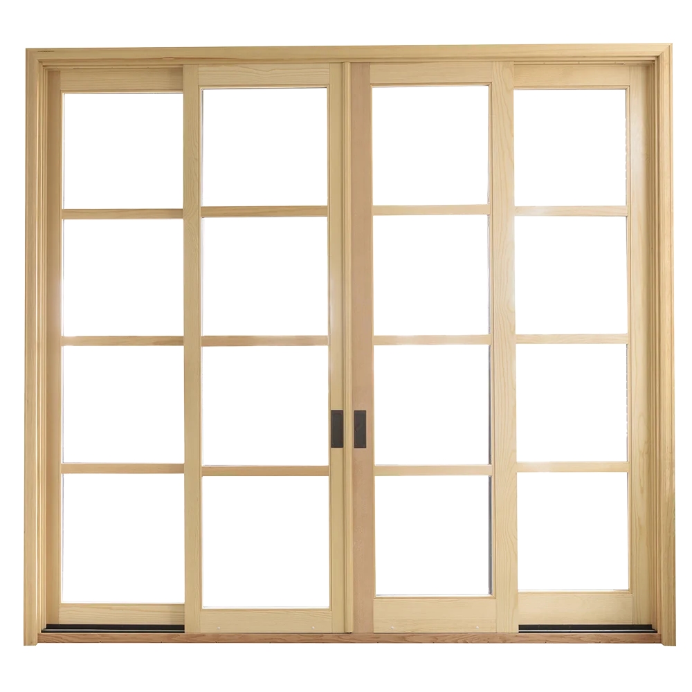 Hot sale modern design double sliding glass wood door for living room