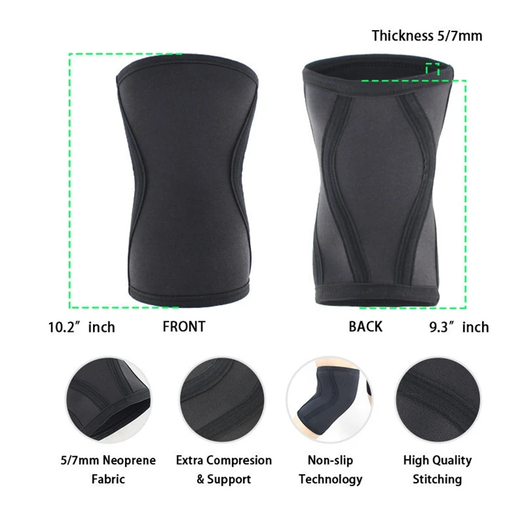 Top Quality SCR 5mm Or 7mm Knee Sleeve Support Compression Knee Brace Neoprene for Powerlifting