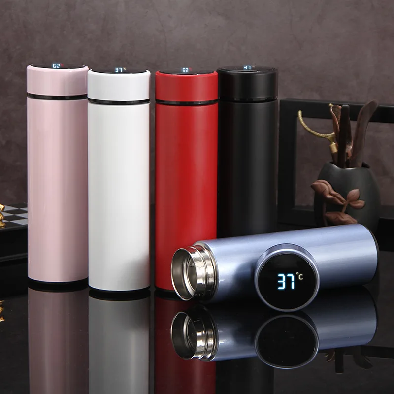 Thermos Led Temperature Display Vacuum Insulated Smart Digital Water Bottles School Stainless Steel Christmas Luxury thermal cup